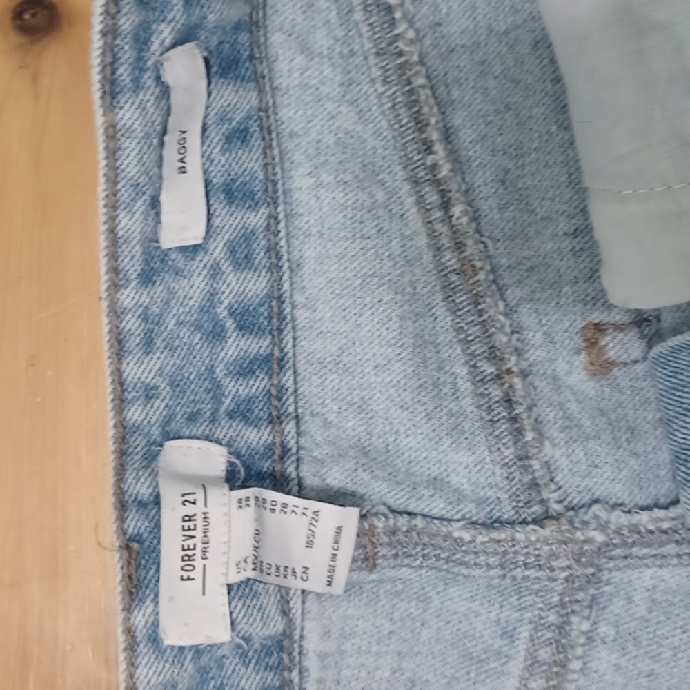 Rhinestones!! Forever 21 Light Blue Baggy Jeans, Covered In Rhinestones - Picture 6 of 7